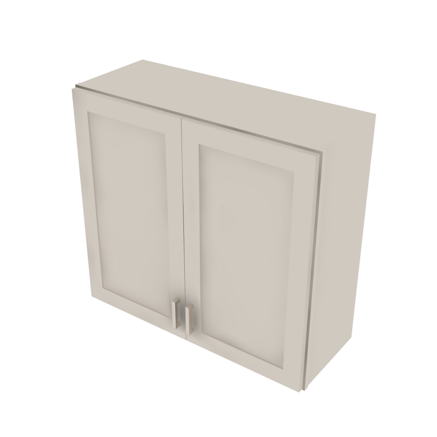 Shaker Sand Double Door Wall Cabinet - 33" W x 30" H x 12" D 33" W