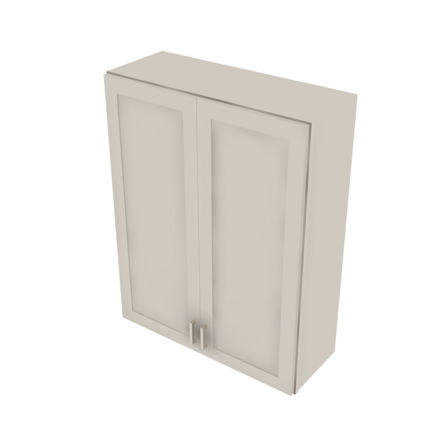 Shaker Sand Double Door Wall Cabinet - 33" W x 42" H x 12" D 33" W
