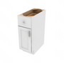 Shaker Designer White Slab Single Door Standard Base Cabinet - 12" W x 34.5" H x 24" D 12" W