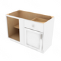 Shaker Designer White Slab Blind Base Cabinet - 48" W x 34.5" H x 24" D 48" W