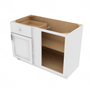 Shaker Designer White Slab Blind Base Cabinet - 48" W x 34.5" H x 24" D 48" W