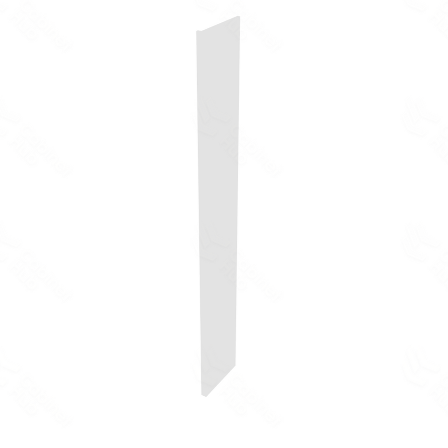 Shaker Designer White Bookcase End - 1.5" W x 96" H x 15" D 1.5" W