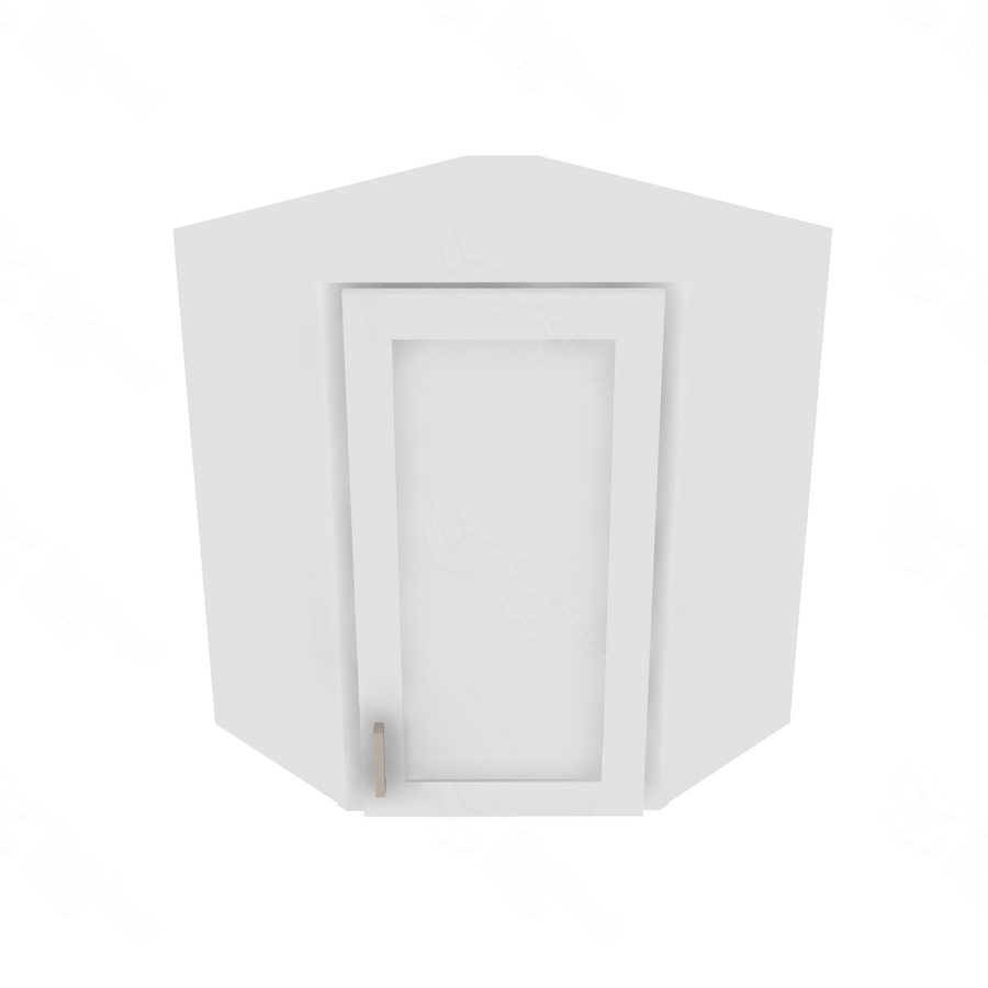Shaker Designer White Corner Wall Cabinet - 24" W x 30" H x 12" D 24" W