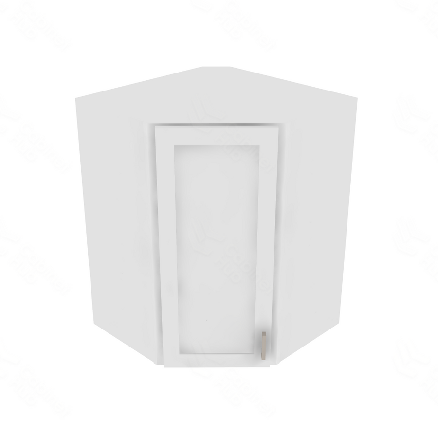 Shaker Designer White Corner Wall Cabinet - 27" W x 36" H x 15" D 27" W