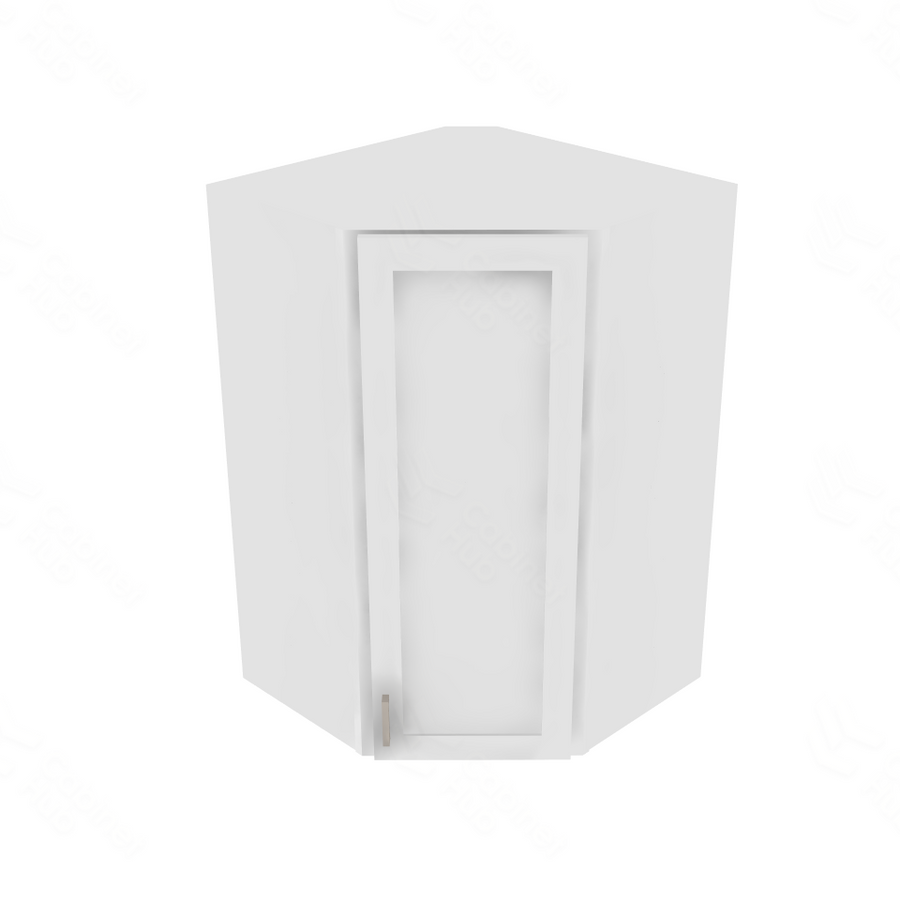 Shaker Designer White Corner Wall Cabinet - 27" W x 42" H x 15" D 27" W