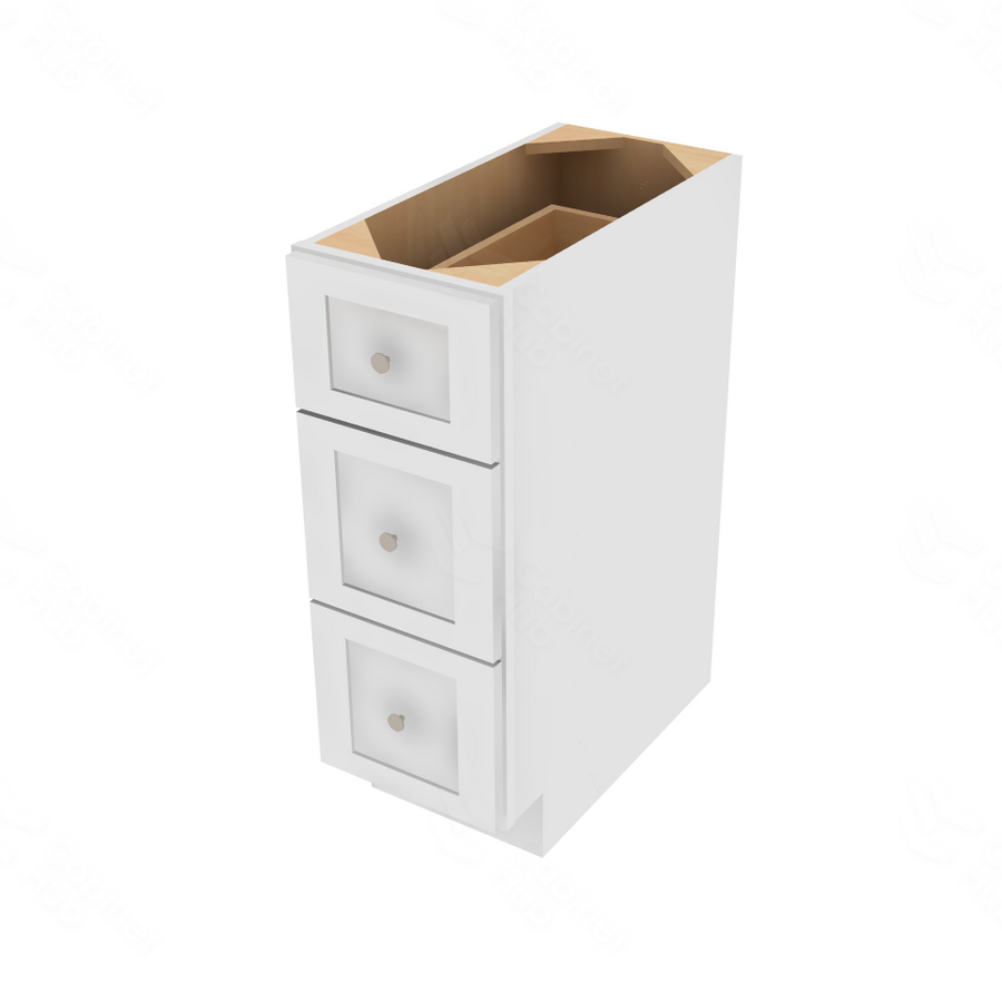 Shaker Designer White 5-Piece Drawer Base Cabinet - 12" W x 34.5" H x 24" D 12" W