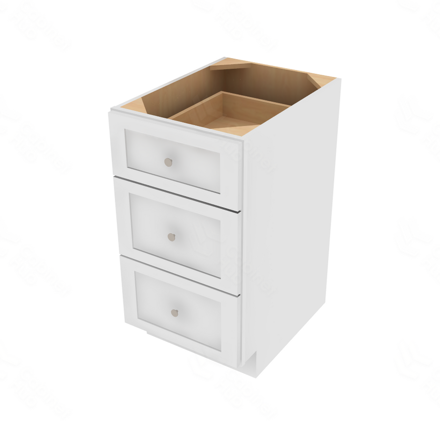 Shaker Designer White 5-Piece Drawer Base Cabinet - 18" W x 34.5" H x 24" D 18" W