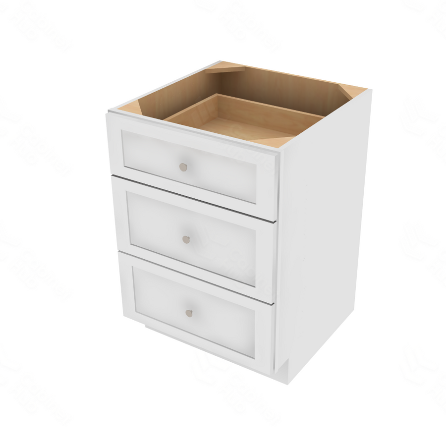 Shaker Designer White 5-Piece Drawer Base Cabinet - 24" W x 34.5" H x 24" D 24" W
