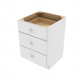 Shaker Designer White Slab Drawer Base Cabinet - 24" W x 34.5" H x 24" D 24" W