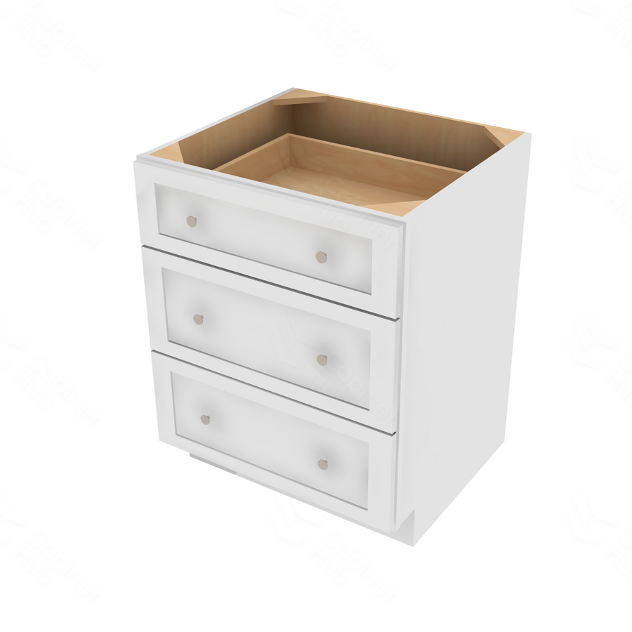 Shaker Designer White 5-Piece Drawer Base Cabinet - 27" W x 34.5" H x 24" D 27" W