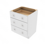 Shaker Designer White Slab Drawer Base Cabinet - 27" W x 34.5" H x 24" D 27" W
