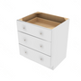 Shaker Designer White Slab Drawer Base Cabinet - 30" W x 34.5" H x 24" D 30" W