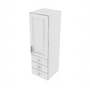 Shaker Designer White Wall Tower with 3 Drawers - 15" W x 48" H x 15" D 15" W