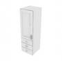 Shaker Designer White Wall Tower with 3 Drawers - 15" W x 48" H x 15" D 15" W