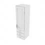 Shaker Designer White Wall Tower with 3 Drawers - 15" W x 54" H x 15" D 15" W