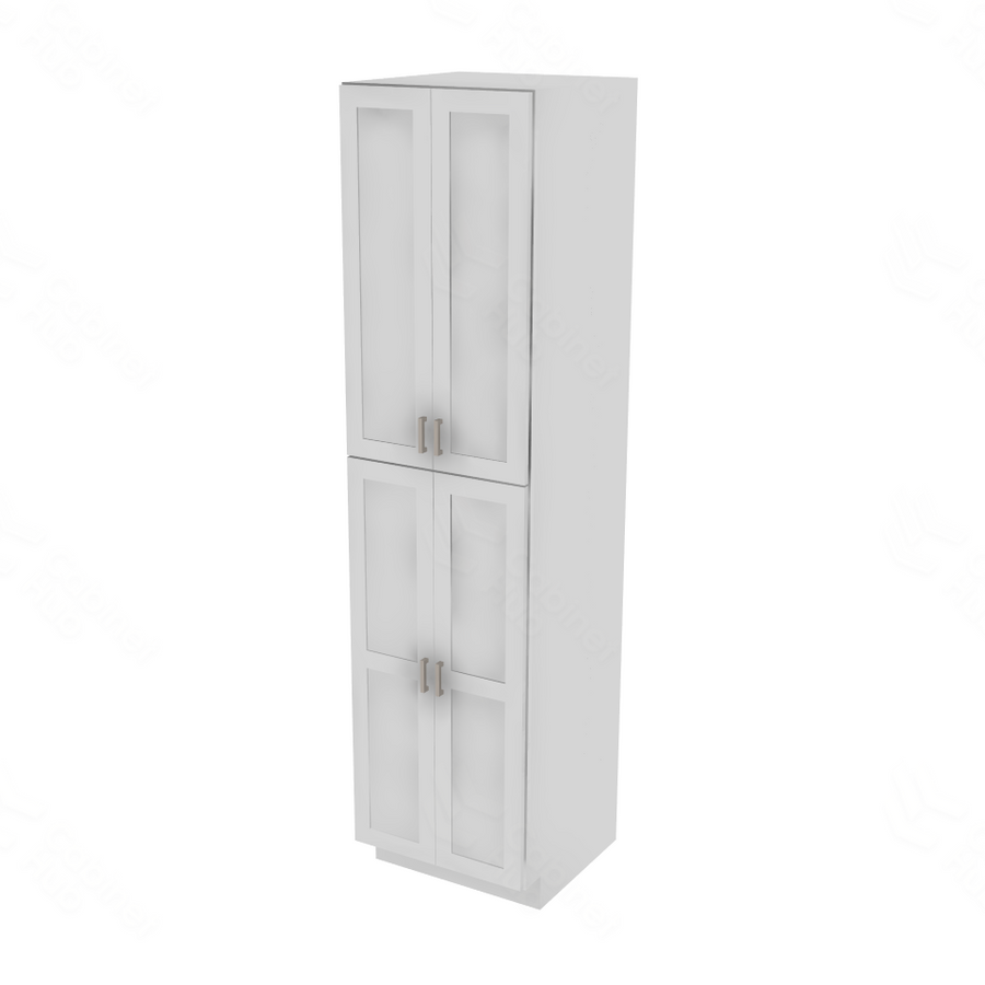 Shaker Designer White Double Door Pantry - 24" W x 96" H x 24" D 24" W