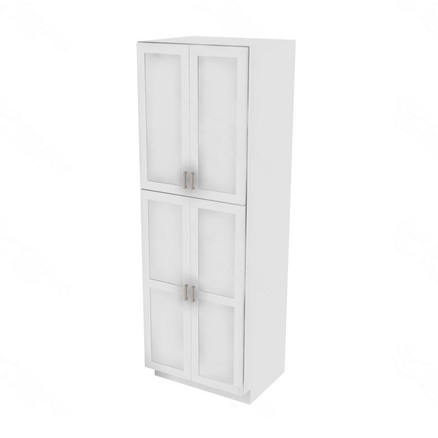 Shaker Designer White Double Door Pantry - 30" W x 90" H x 24" D 30" W