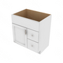 Shaker Designer White Slab Vanity Combo Cabinet - 30" W x 34.5" H x 21" D 30" W