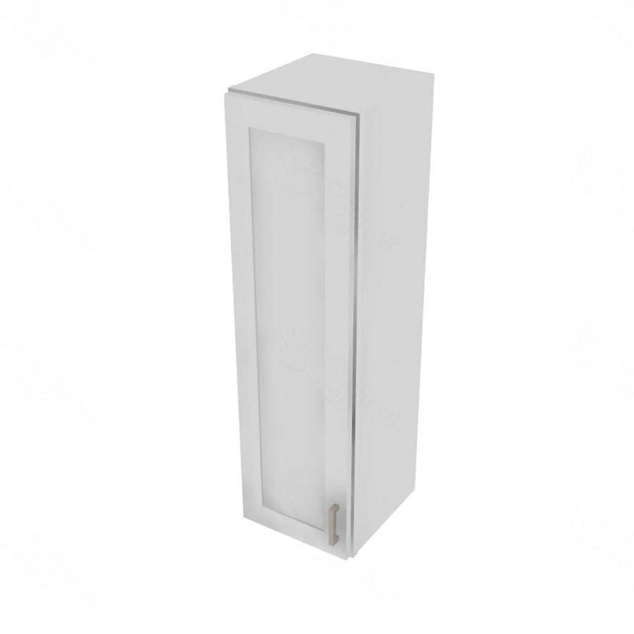 Shaker Designer White Double Door Wall Cabinet - 12" W x 42" H x 12" D 12" W