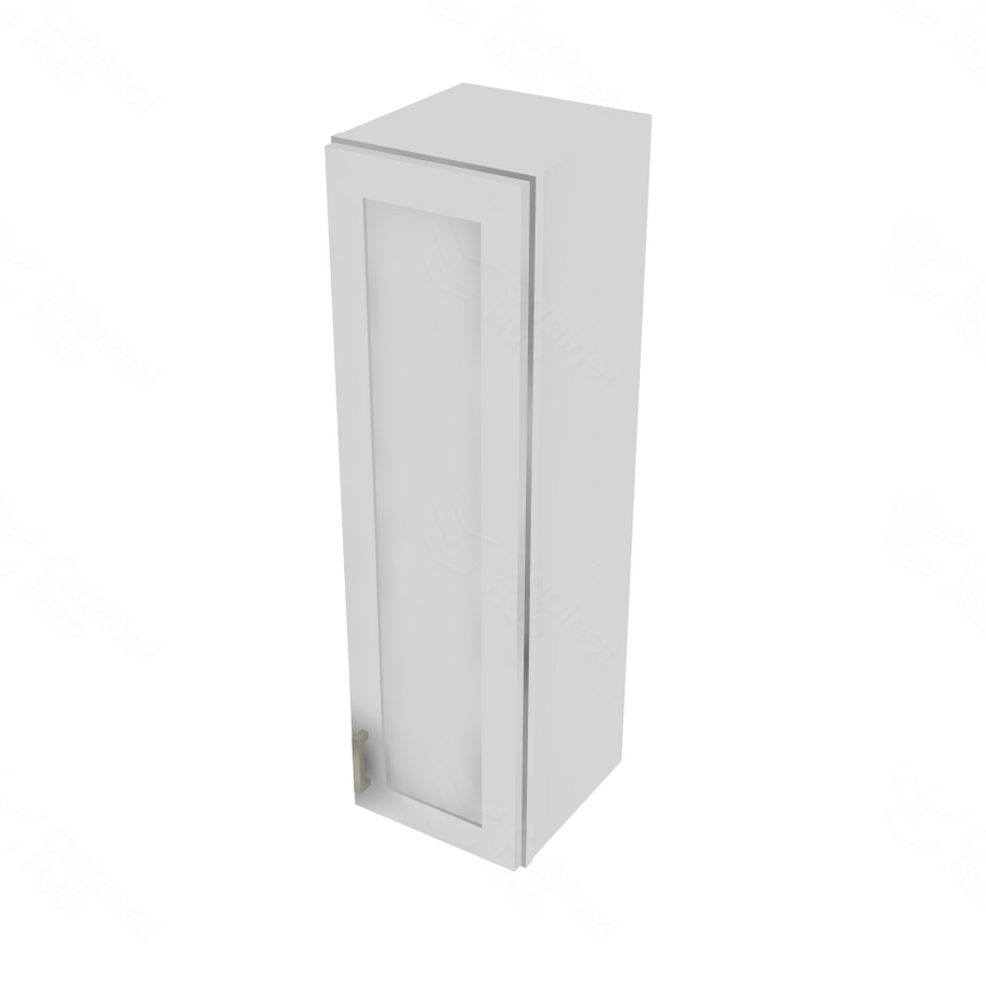 Shaker Designer White Double Door Wall Cabinet - 12" W x 42" H x 12" D 12" W