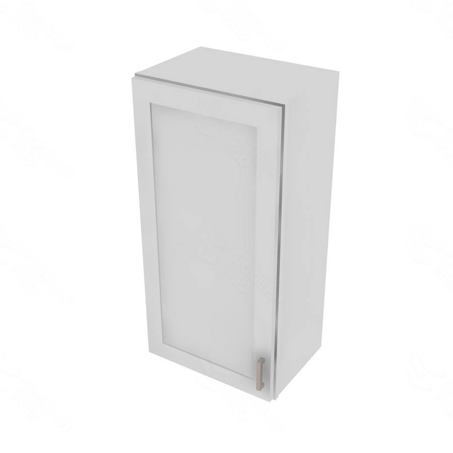 Shaker Designer White Single Door Wall Cabinet - 18" W x 36" H x 12" D 18" W