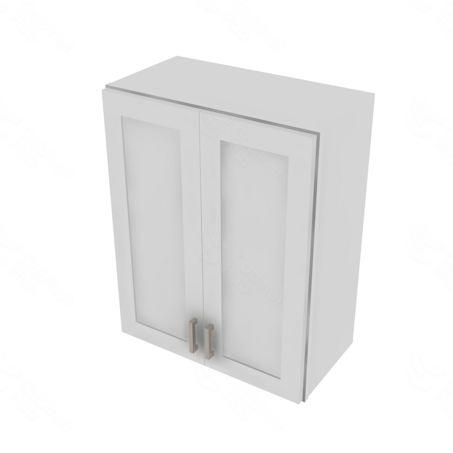 Shaker Designer White Double Door Wall Cabinet - 24" W x 30" H x 12" D 24" W