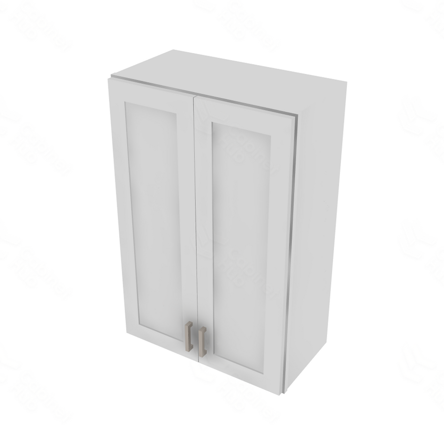 Shaker Designer White Double Door Wall Cabinet - 24" W x 36" H x 12" D 24" W