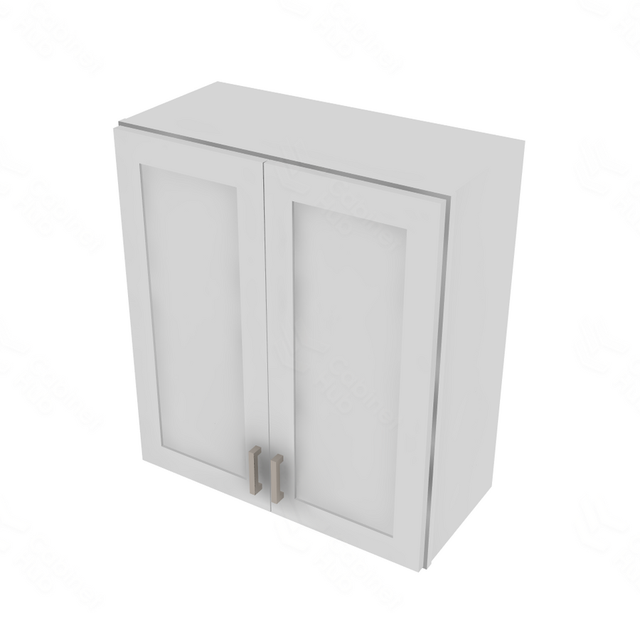 Shaker Designer White Double Door Wall Cabinet - 27" W x 30" H x 12" D 27" W