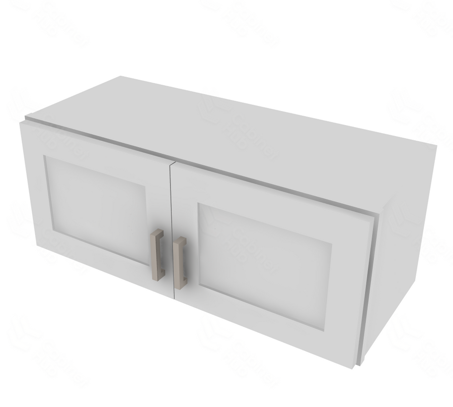 Shaker Designer White Double Door Wall Cabinet - 30" W x 12" H x 12" D 30" W