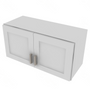Shaker Designer White Double Door Wall Cabinet - 30" W x 15" H x 12" D 30" W