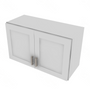 Shaker Designer White Double Door Wall Cabinet - 30" W x 18" H x 12" D 30" W