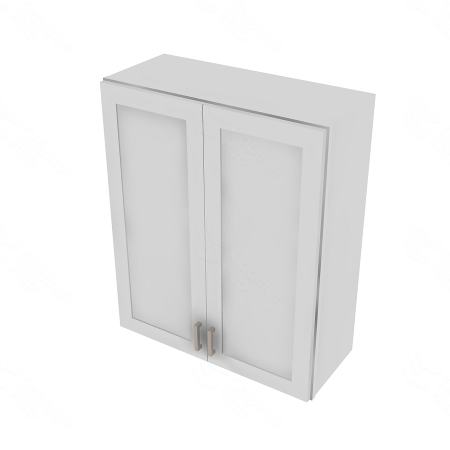 Shaker Designer White Double Door Wall Cabinet - 30" W x 36" H x 12" D 30" W