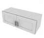 Shaker Designer White Double Door Wall Cabinet - 33" W x 12" H x 12" D 33" W