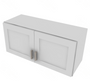 Shaker Designer White Double Door Wall Cabinet - 33" W x 15" H 33" W