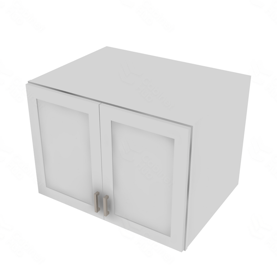 Shaker Designer White Double Door Wall Cabinet - 33" W x 24" H x 24" D 33" W