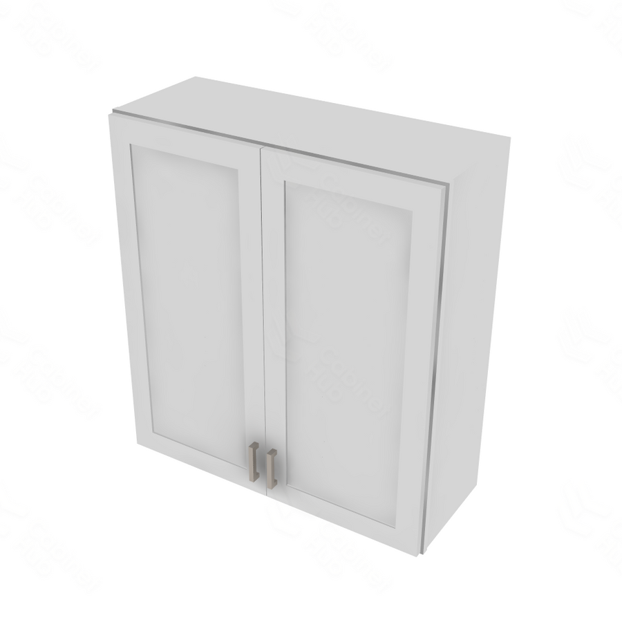 Shaker Designer White Double Door Wall Cabinet - 33" W x 36" H x 12" D 33" W