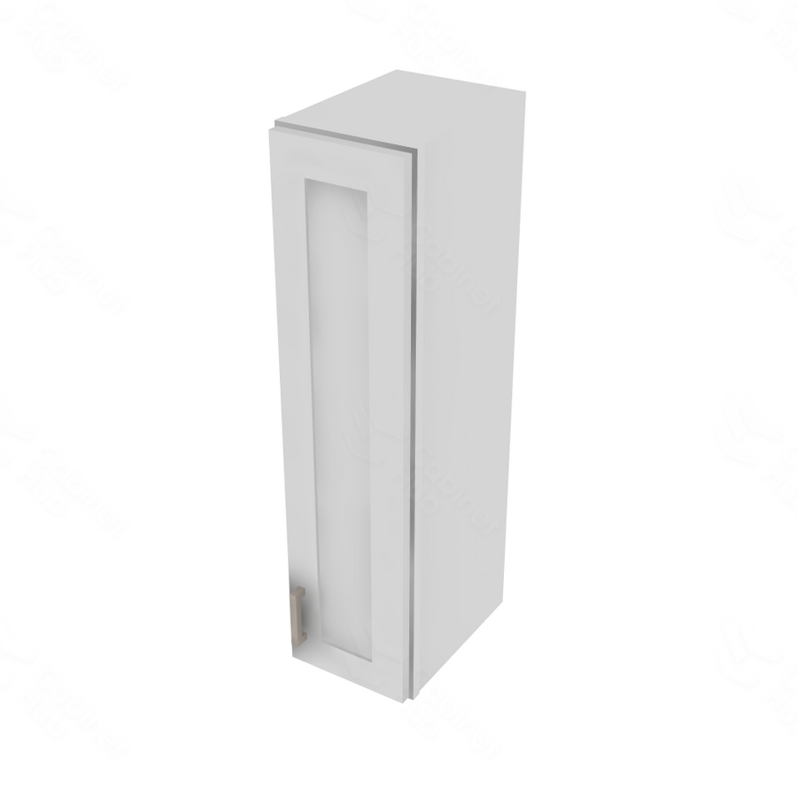 Shaker Designer White Single Door Wall Cabinet - 9" W x 36" H x 12" D 9" W