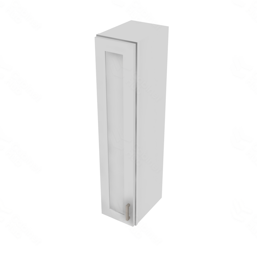 Shaker Designer White Double Door Wall Cabinet - 9" W x 42" H x 12" D 9" W