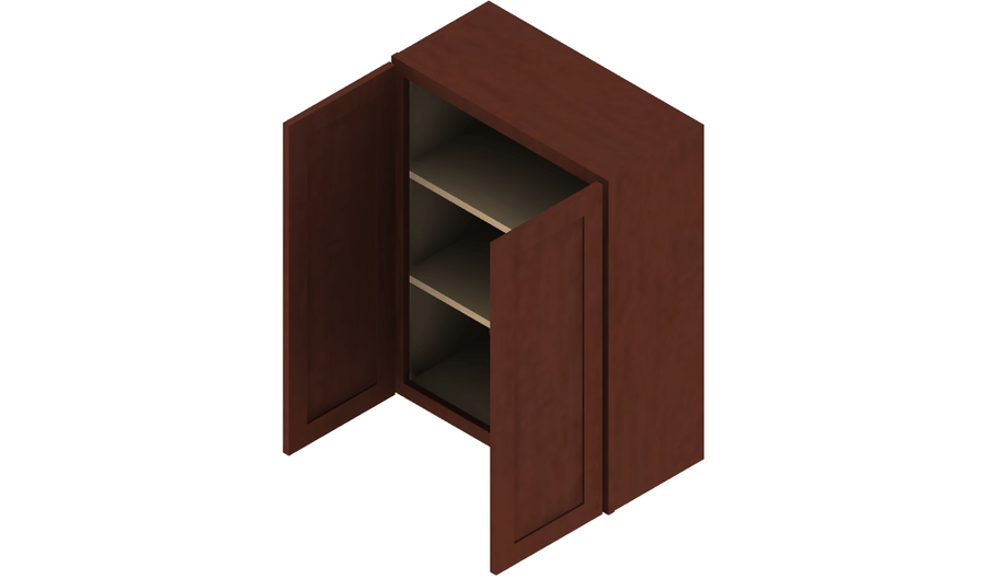 Shaker Espresso Double Door Wall Cabinet with Center Stile - 42" W x 30" H x 12" D