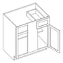 Shaker Designer White 5-Piece Blind Base Cabinet - 48" W x 34.5" H x 24" D